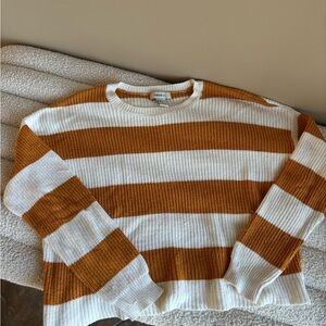 Striped Sweater in White and orange